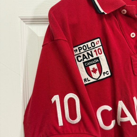 Polo by Ralph Lauren Red Canada Polo Shirt with White Accents - Picture 6 of 12